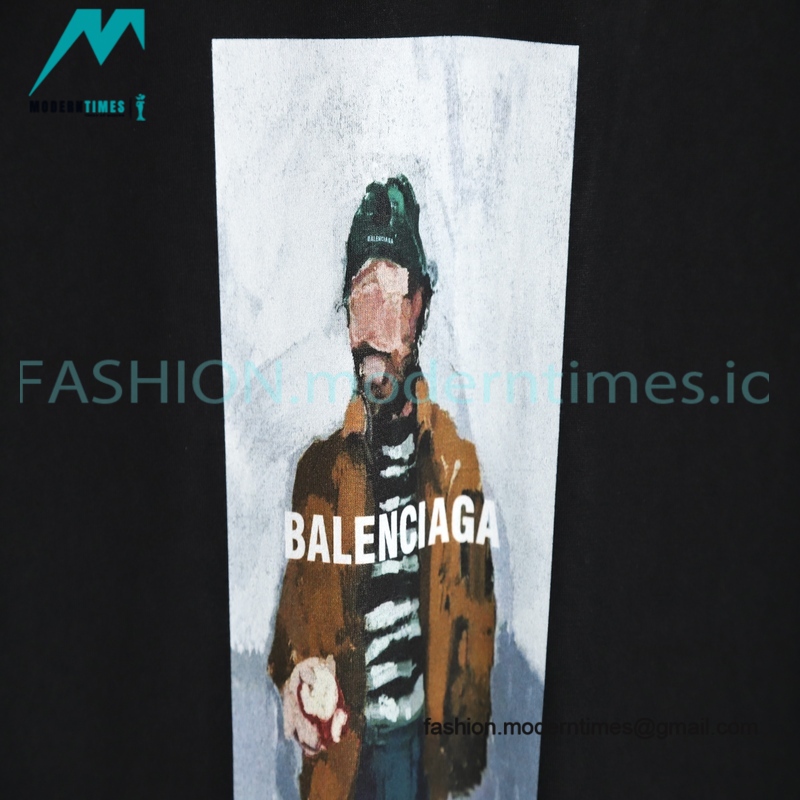 Balenciaga - Corri Digital Oil Painting Printed Short Sleeve T-shirt Balenciaga - Corri Digital Oil Painting Printed Short Sleeve T-shirt